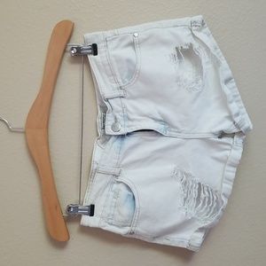 Harmony+Havoc White Washed Destroyed Booty Shorts